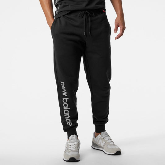 New Balance Men Essentials Stacked Logo French Terry Sweatpant Black  MP31539-BLK ()
