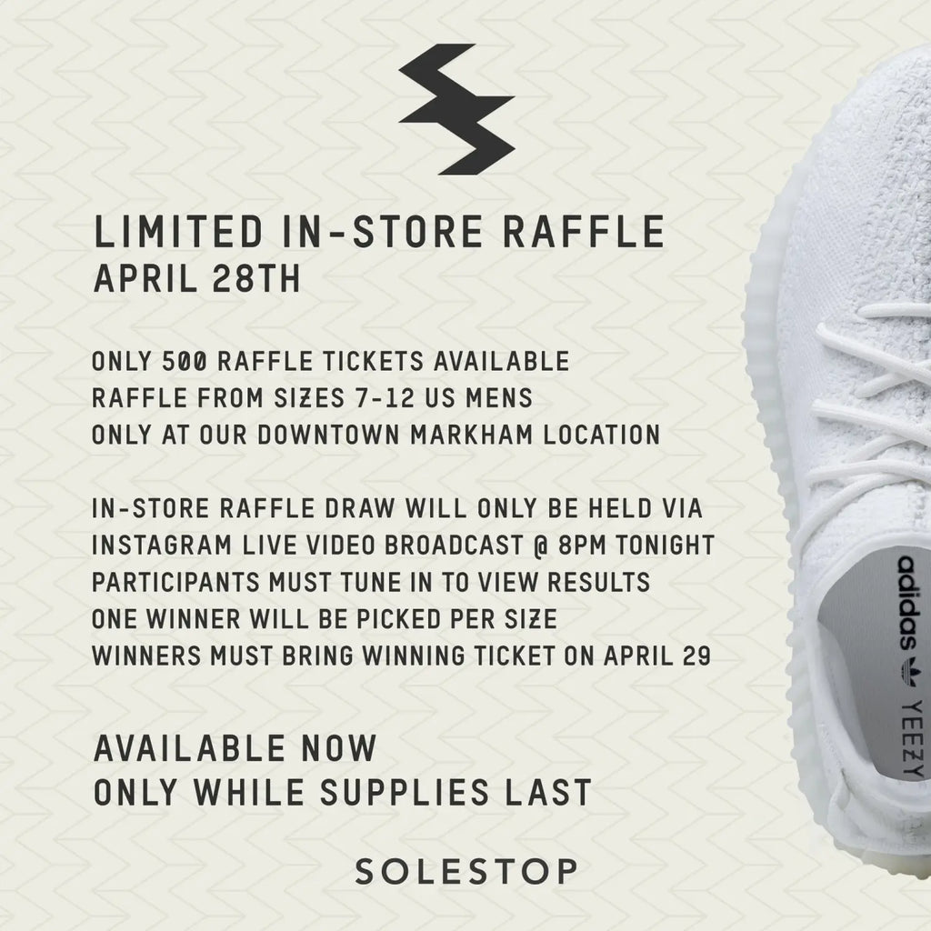 LIMITED IN-STORE RAFFLE: KANYE WEST X ADIDAS ORIGINALS YEEZY BOOST 350 V2 CORE-WHITE - CP9366