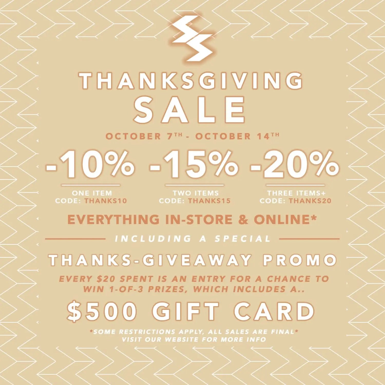 Solestops 2019 Thanksgiving Sale & Giveaway