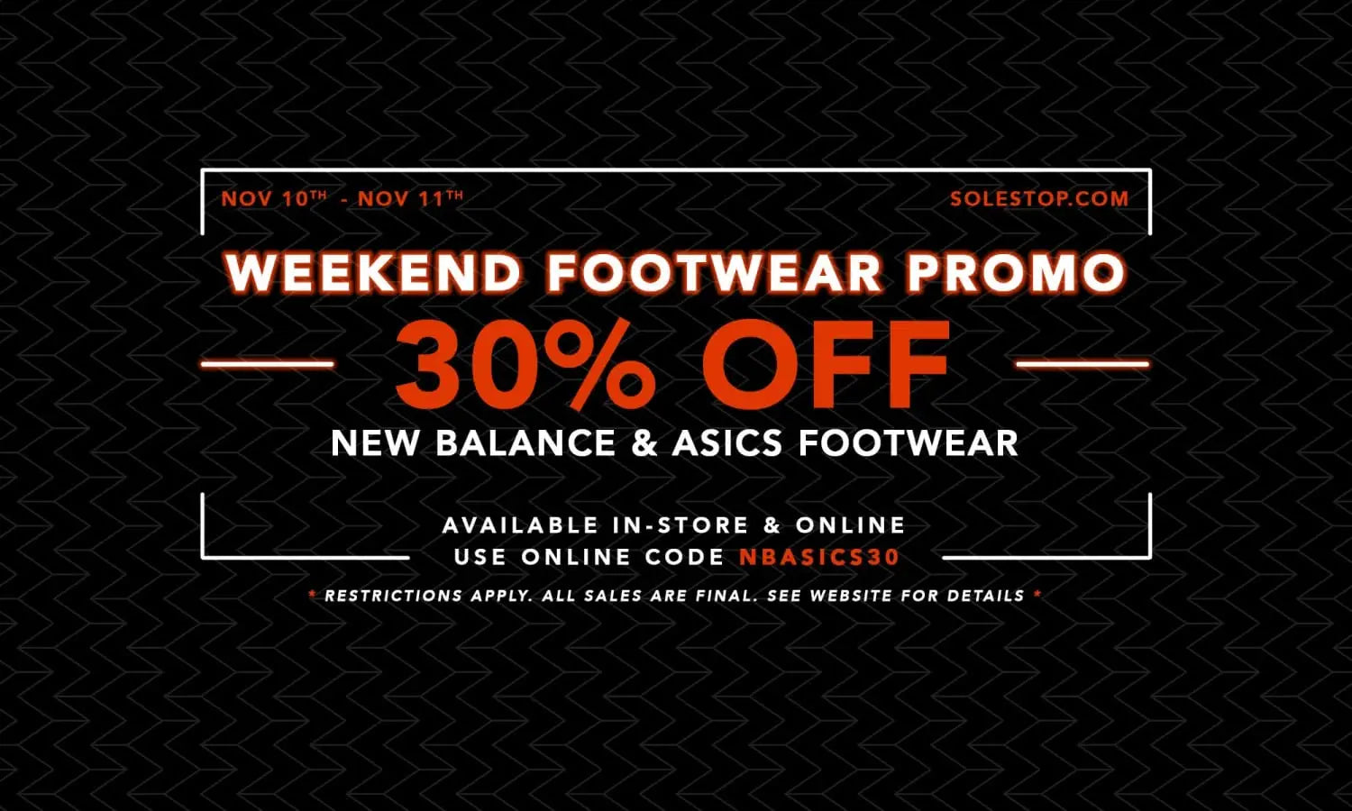 Weekend Footwear Promo: New Balance & Asics Sale - 30% off all Footwear!