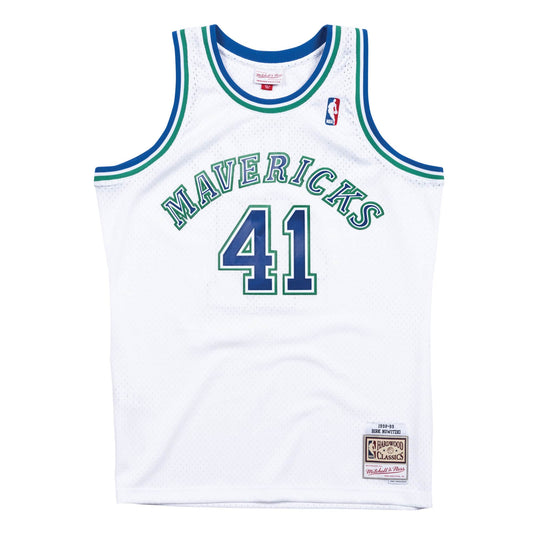 Mitchell & Ness NBA Swingman Jersey Dallas Mavericks Hall of Fame Dirk Nowitzki #41 Men Jerseys Blue in Size:M