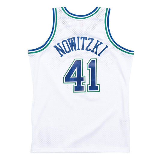 Mitchell & Ness NBA Swingman Jersey Dallas Mavericks Hall of Fame Dirk Nowitzki #41 Men Jerseys Blue in Size:M