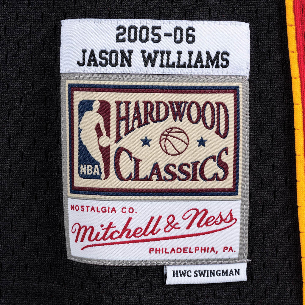 Men's Miami Heat Jason Williams Mitchell & Ness Black Hardwood