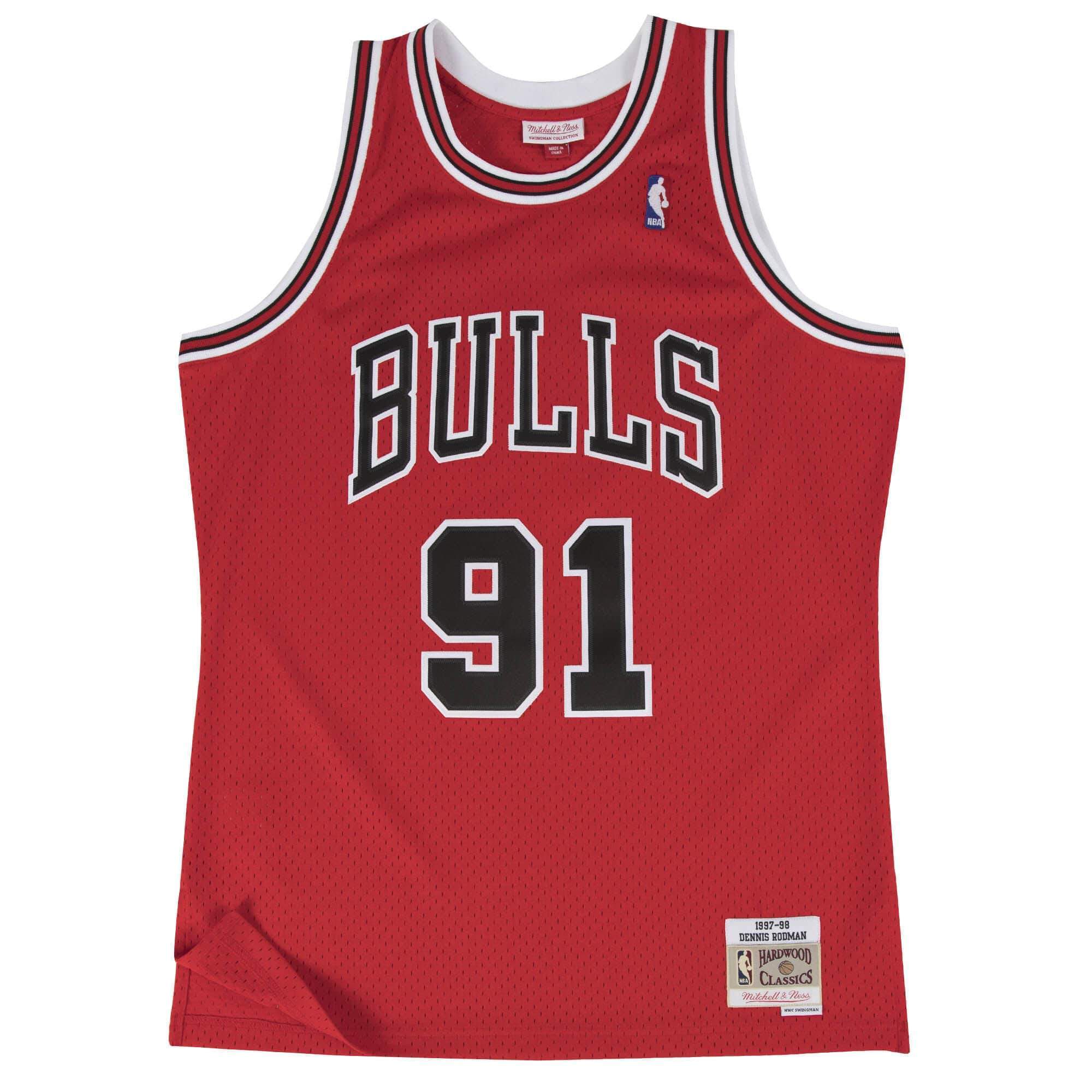 Mitchell & Ness Chicago Bulls Dennis Rodman NBA Red Swingman Jersey 3X, 4X