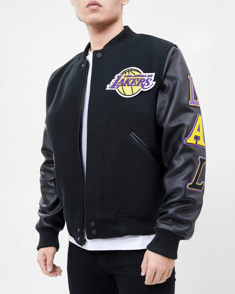 Pro Standard-Los Angeles Lakers Logo Varsity Jacket-Black – Todays Man ...