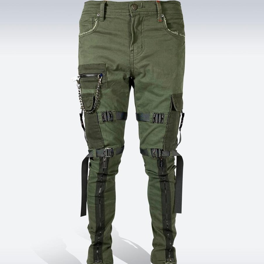 Preme Jeans-Strapped Cargo Jeans-Olive-PR-WB-535 – Todays Man Store