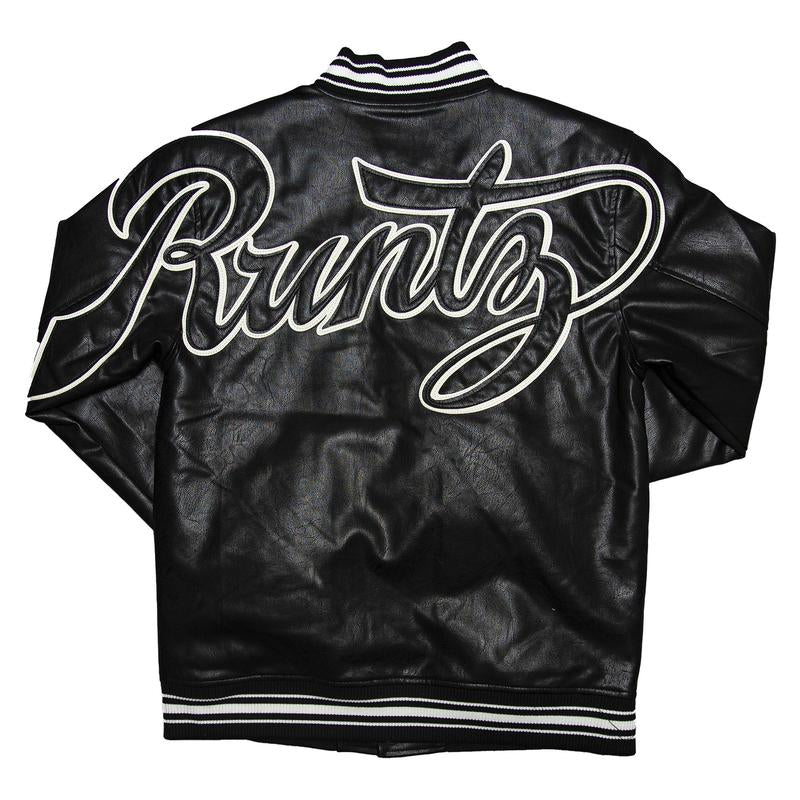 Runtz-Scripted Leather Varsity Jacket-Black – Todays Man Store