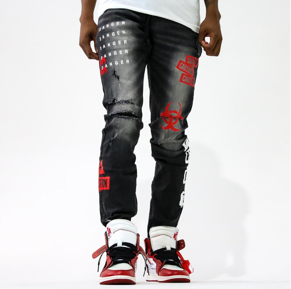 THRT-Caution Denim-Black/Red – Todays Man Store