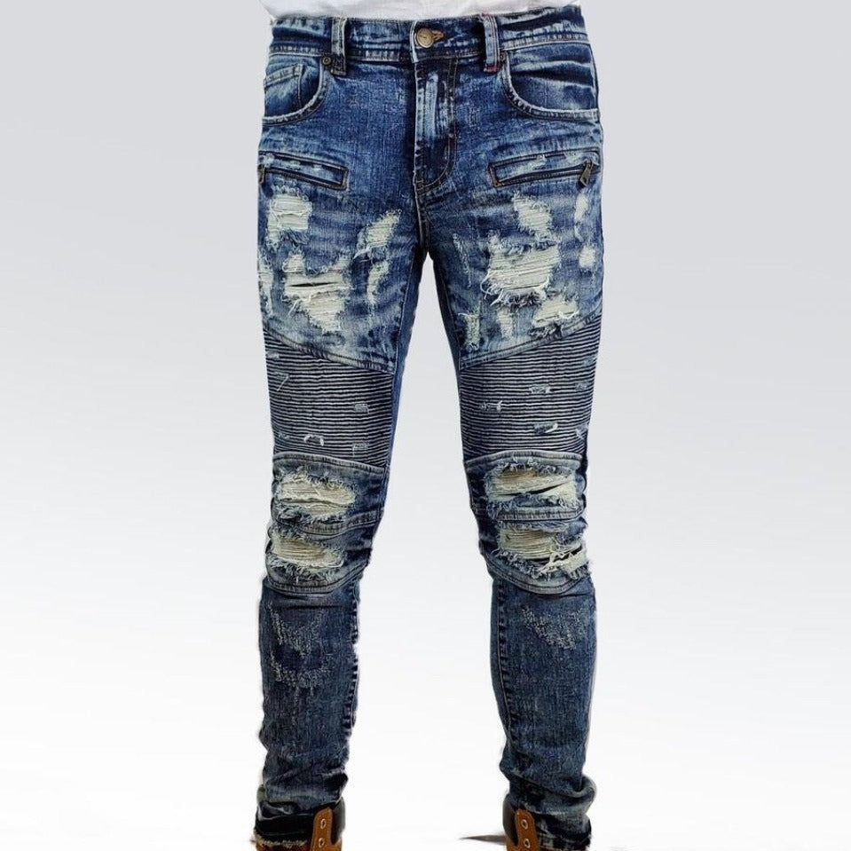 Preme Jeans-Destroyed Denim-Blue Indigo – Todays Man Store