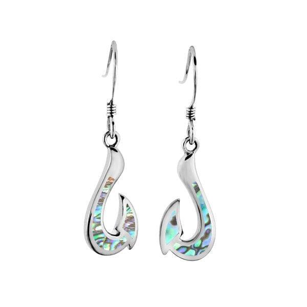 Sterling Silver Mother of Pearl Fish Hook Earrings – Island by Koa Nani