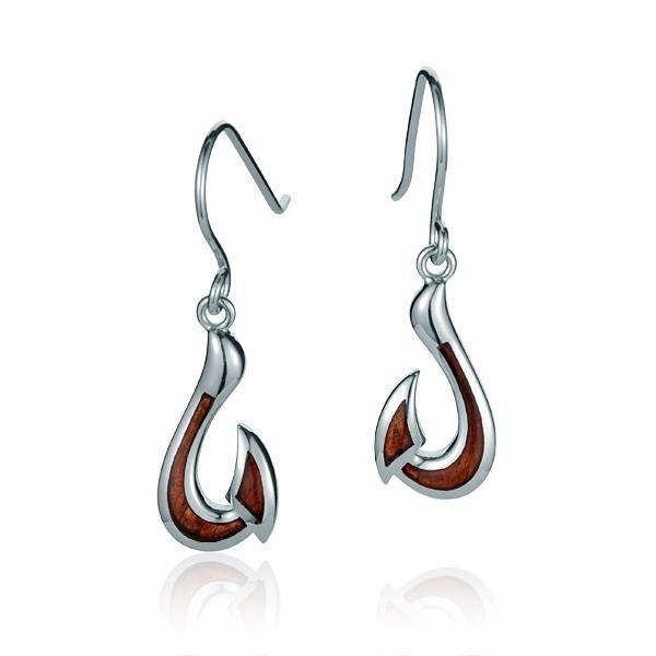 Sterling Silver Iridescent Abalone Fish Hook Earrings – Island by