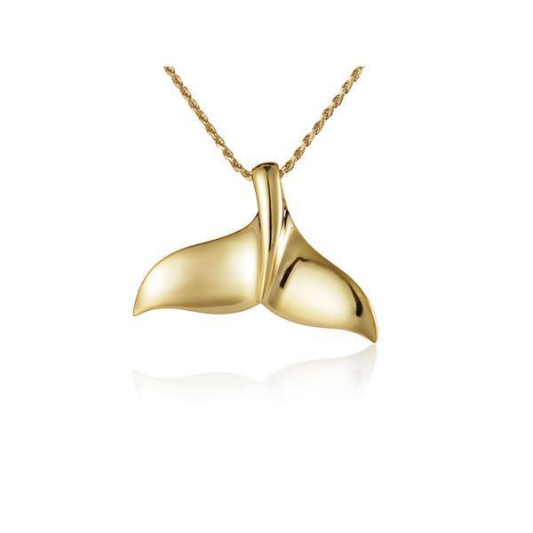 14k White Gold Diamond Whale Tail Necklace | Whale Jewelry | Whale Tail