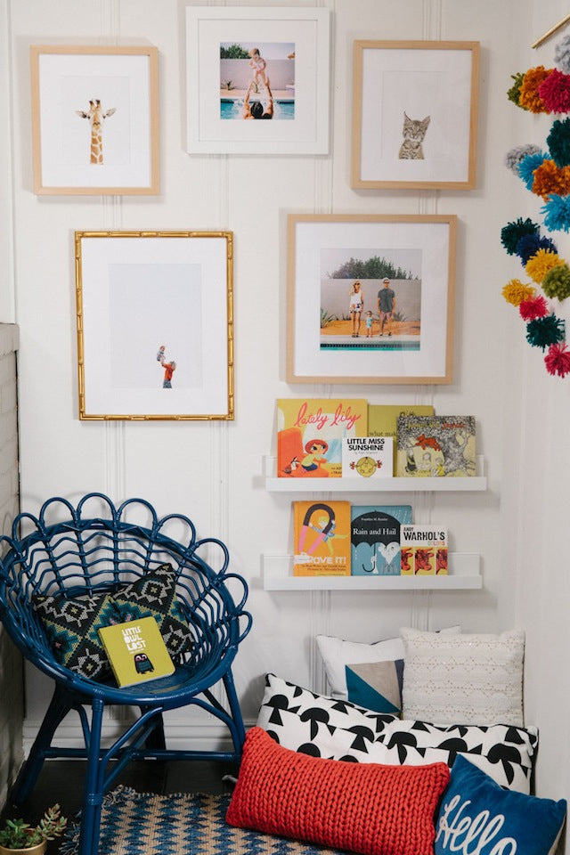 photo ledges used to store books