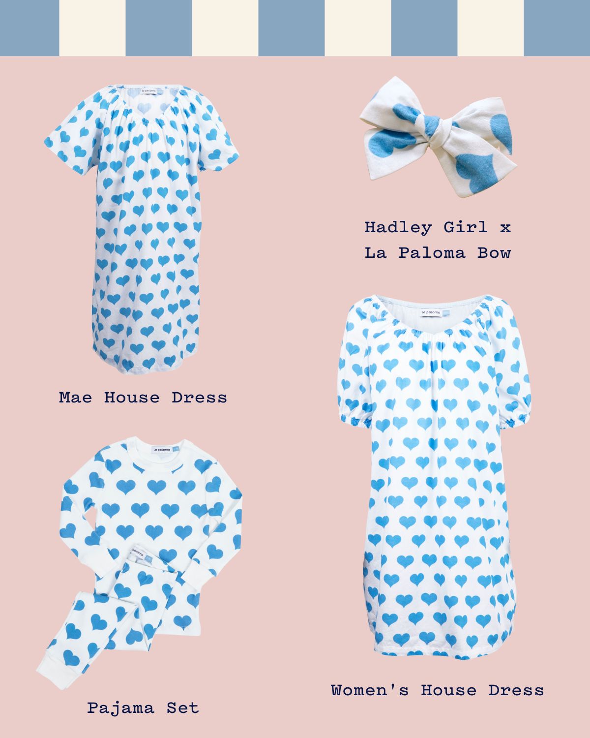 Blue Hearts Collection of Pajamas and House Dresses