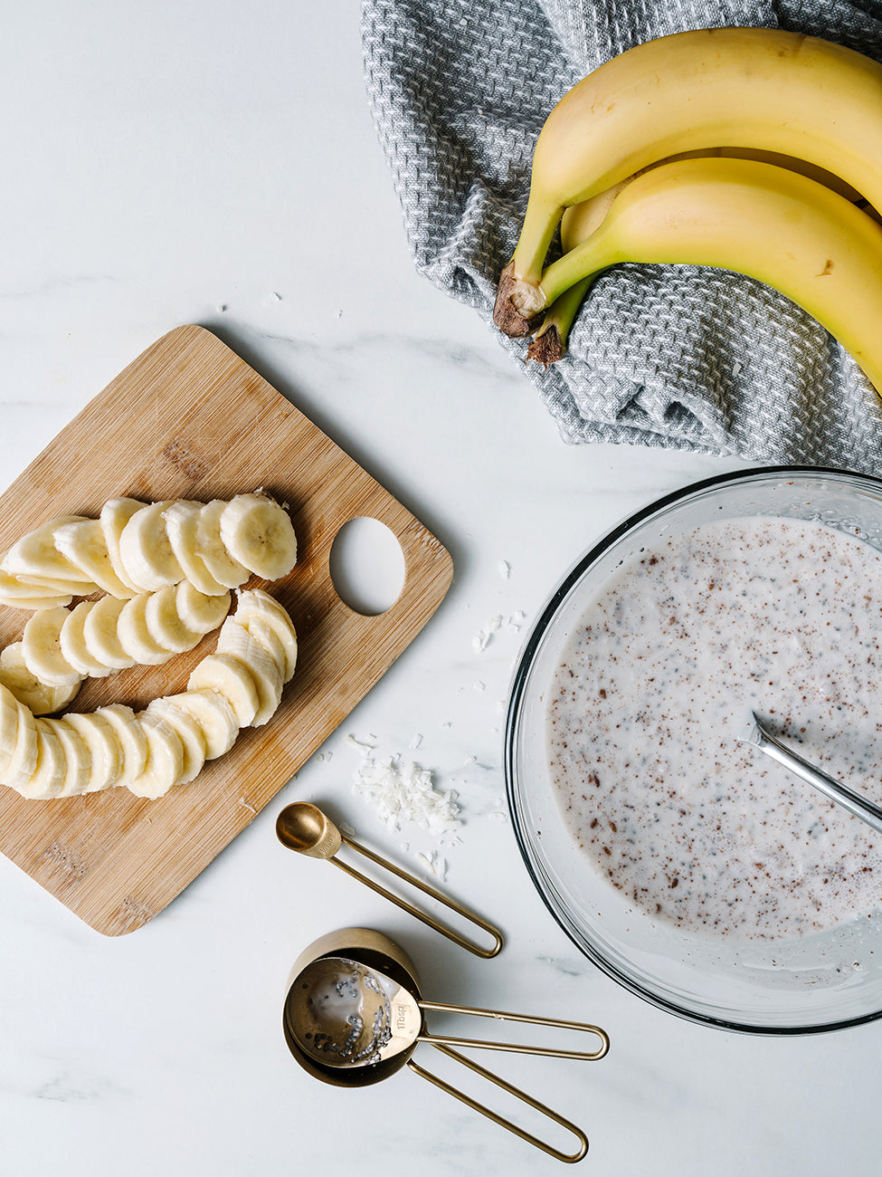 Process and Ingredients for Coconut Banana Popsicles