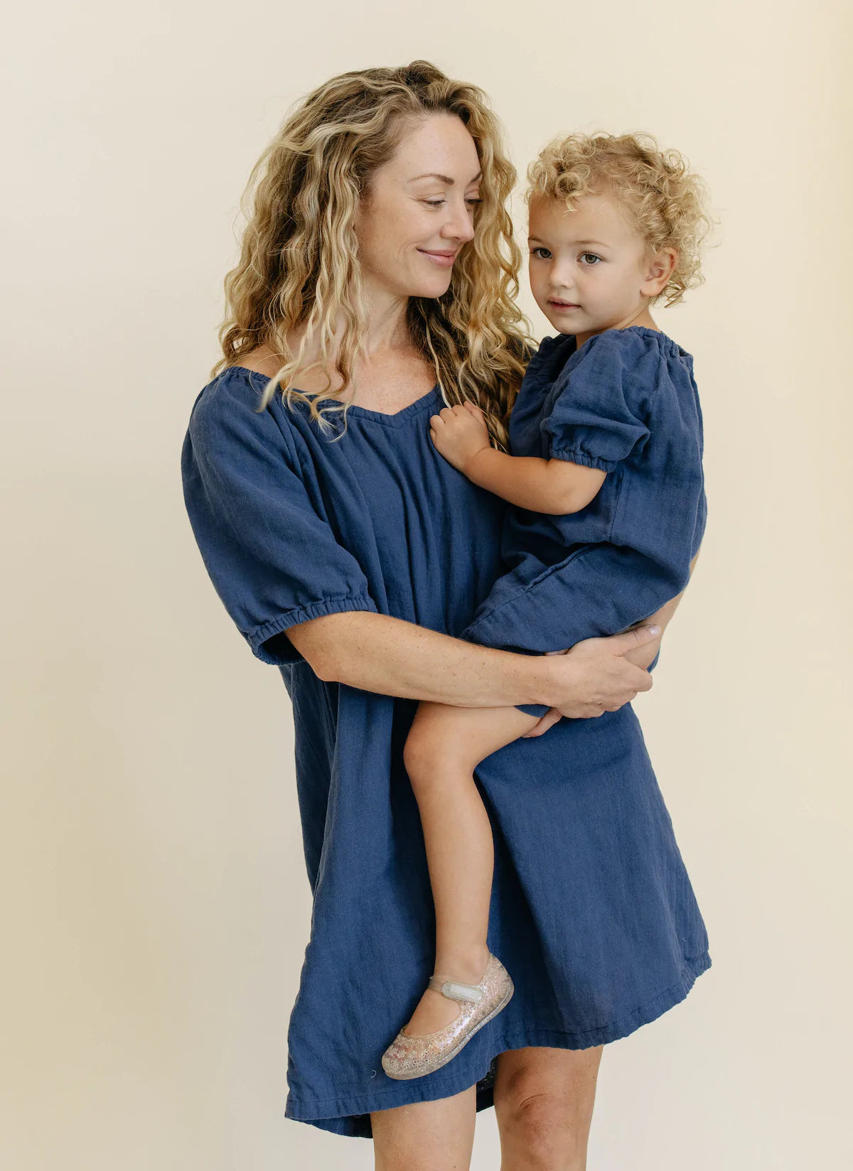 matching women's cotton house dress for loungewear and girls house dress