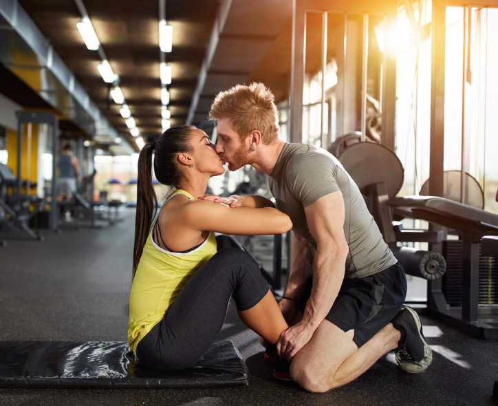 Couples working out