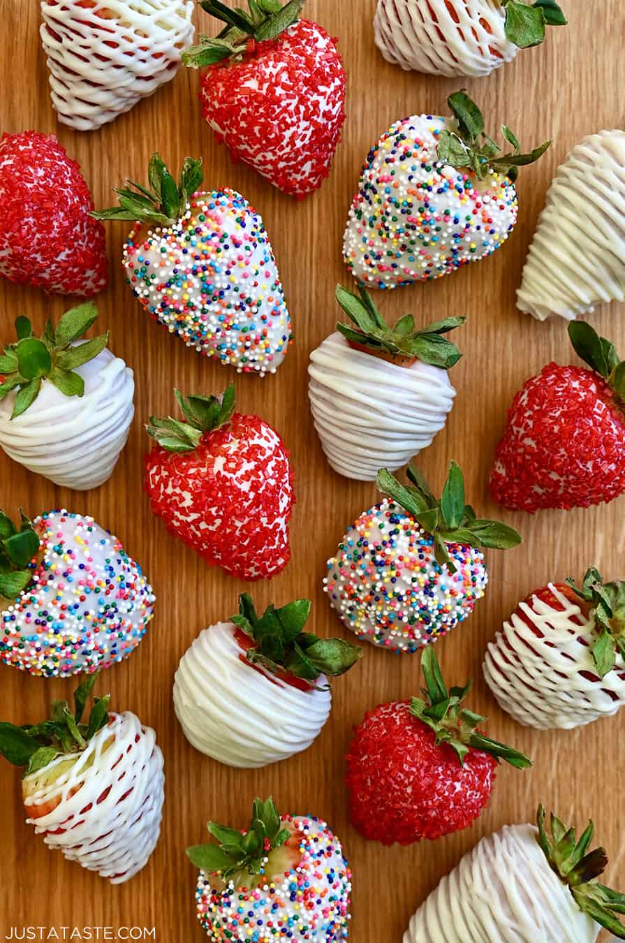 White Chocolate Covered Strawberries for Valentines Day