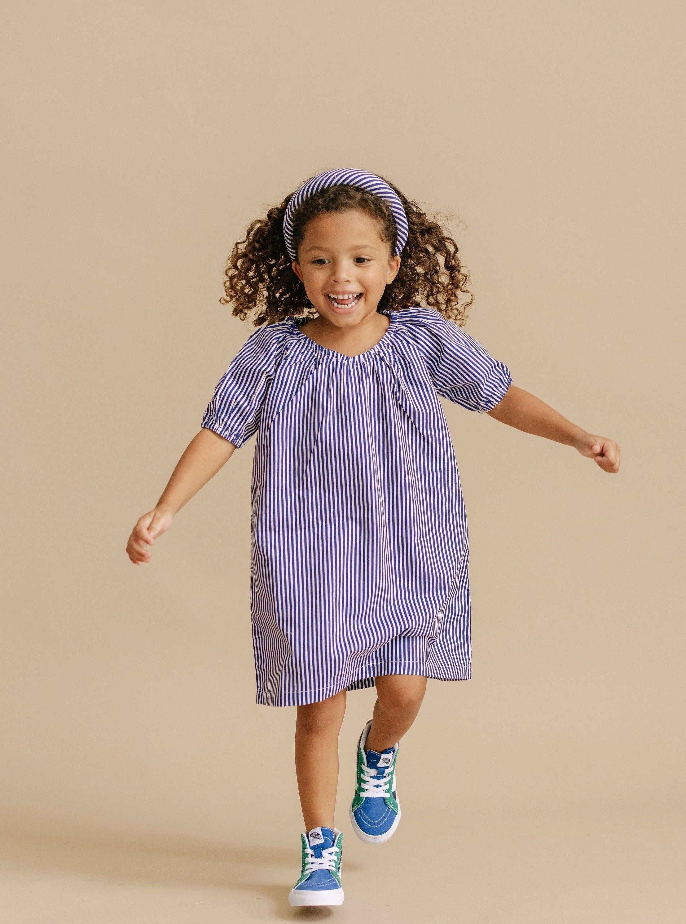 Cotton Striped Dress For Girls