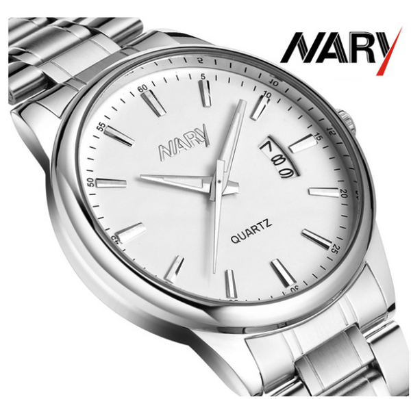 Nary Men's Stainless Steel Business Casual Watches