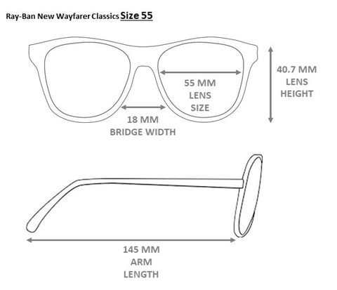 ray ban wayfarer lens height