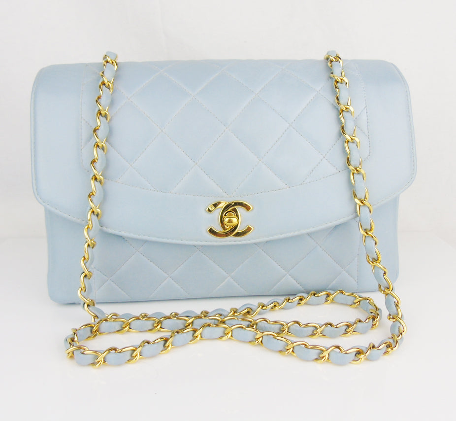 Chanel Diana Blue Caviar Small