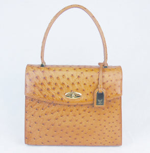LOUIS VUITTON 'Malsherbes' Limited Edition handbag in tan ostrich leat Loubi, Lou & Coco