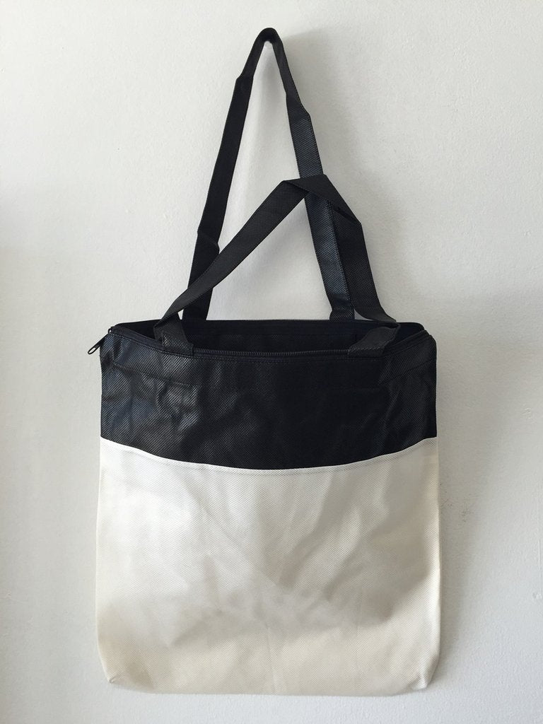 Cheap Non-Woven Tote Bag With Zipper Two-Tone | BAGANDCANVAS.COM