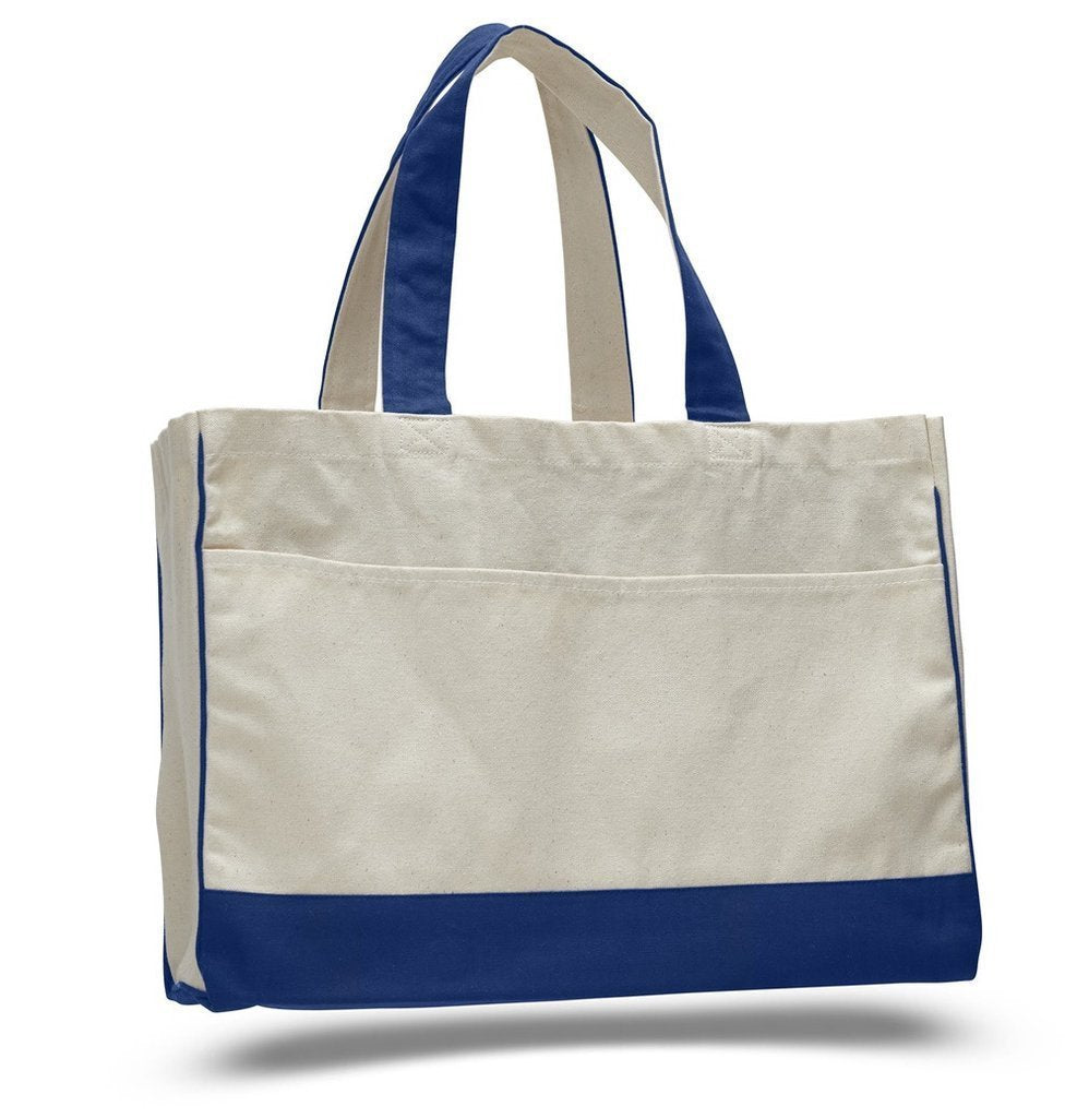 Cotton Canvas Tote Bag With Inside Zipper Pocket | BAGANDCANVAS.COM