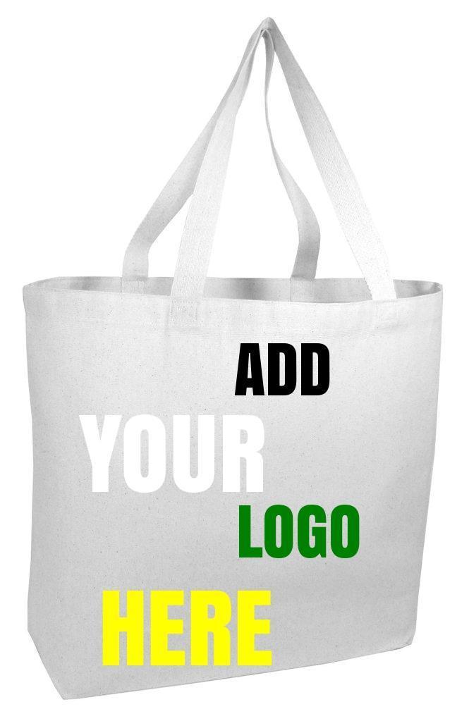 Custom Jumbo Canvas Tote Bag Web Handles | BAGANDCANVAS.COM