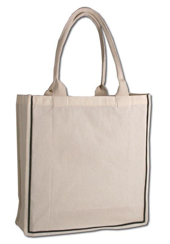  Natural Canvas Hook and Loop Closure Tote Bag 130744-N