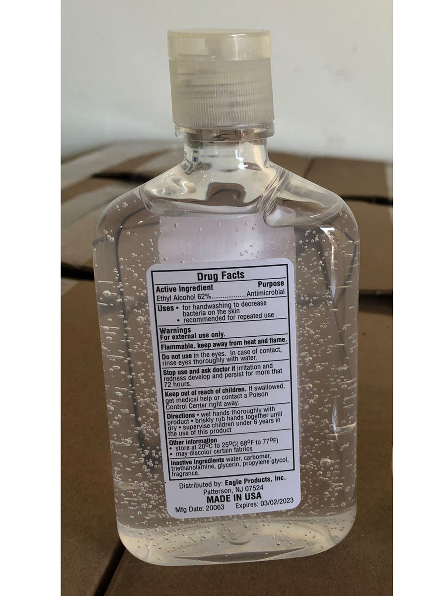 Made in USA - 62% Alcohol Gel Instant Hand Sanitizers 8fl oz / 240ml ($9.75 / per bottle ...