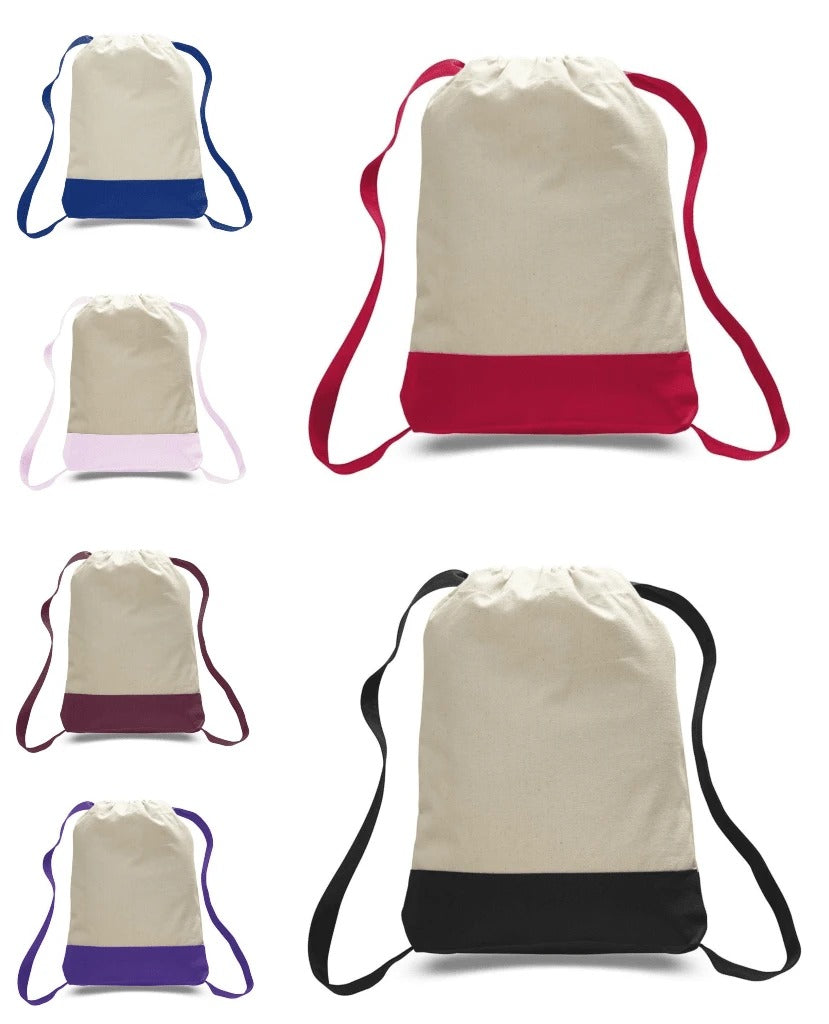 Two Tone Canvas Sport Backpacks / Wholesale Drawstring Bags ...