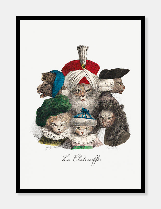 Fin katteplakat katte med hatte af Cheyère | decoARTE