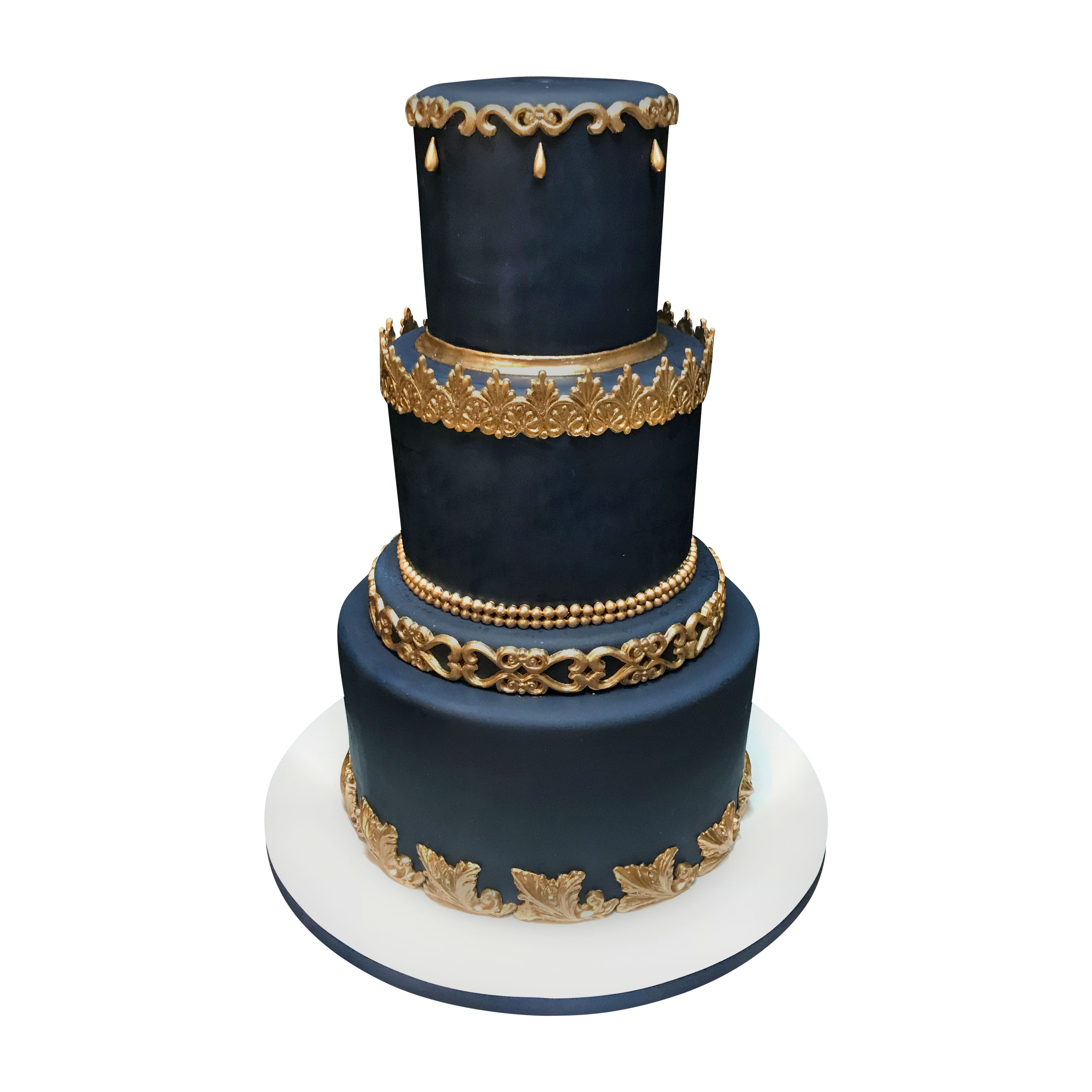 Light Blue and Gold Birthday Cake | Cake designs birthday, Cake, Gold  birthday cake