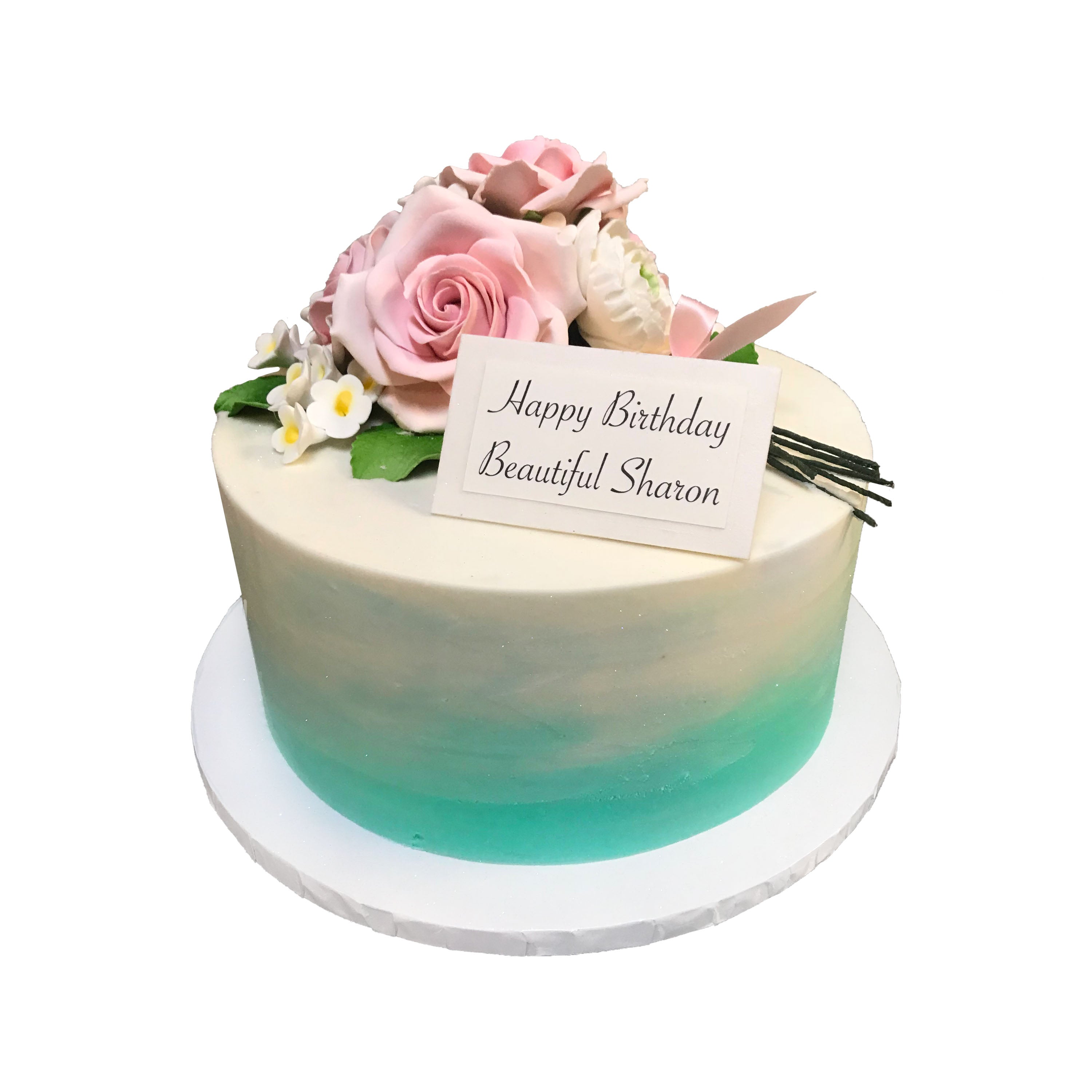happy birthday beautiful flower cake