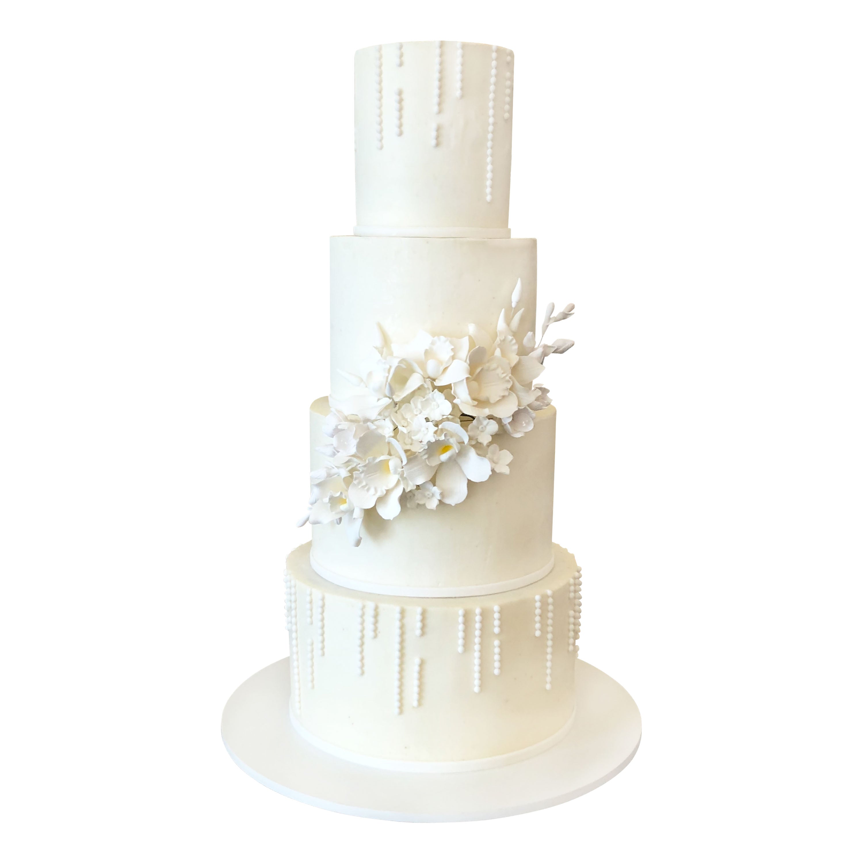 Waterfall Pearl Wedding Cake – Zara Cakes