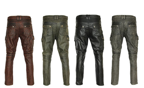 Pantalon de moto en cuir pour homme motard