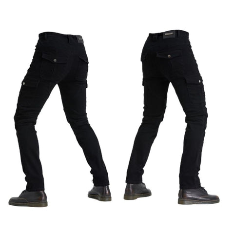 pantalon en jean de moto noir