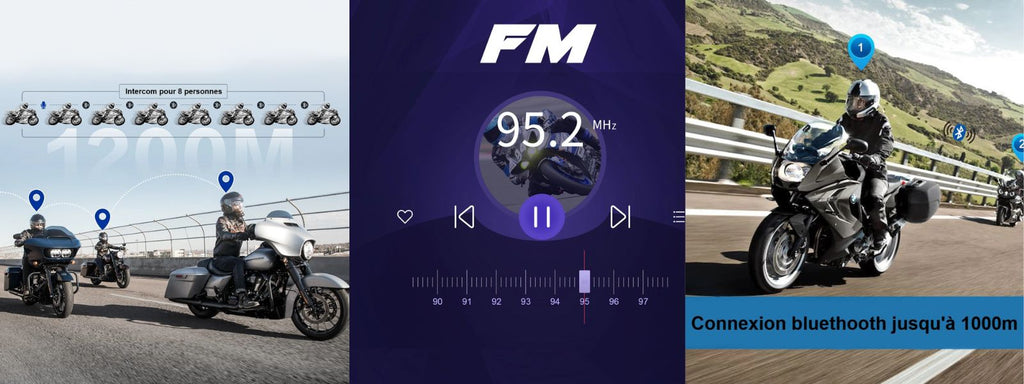 Bt-s3 Intercom Casque de moto Casque Bluetooth Casque Moto Système de  communication Fm Radio
