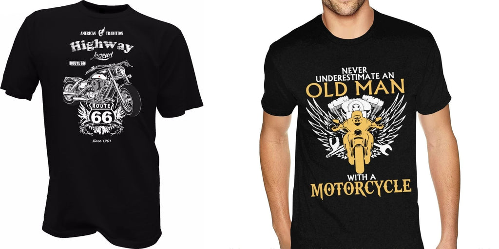 T-Shirt Homme Noir Papa Motard Idee Cadeau Moto (Noir, XL