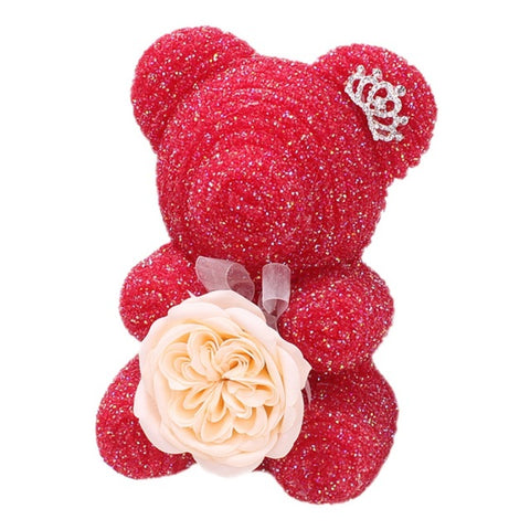 rose bear with diamonds