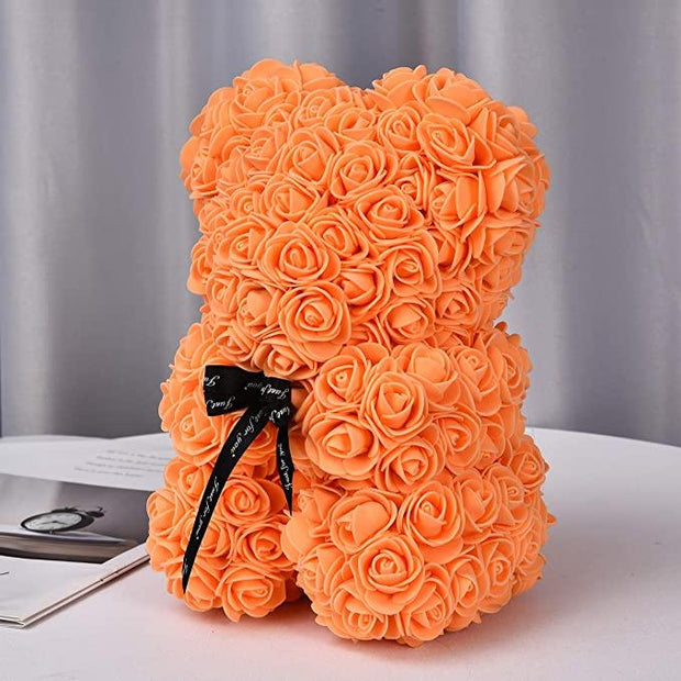 orange rose bear