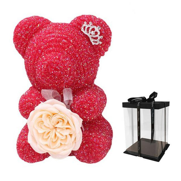 amor bear roses