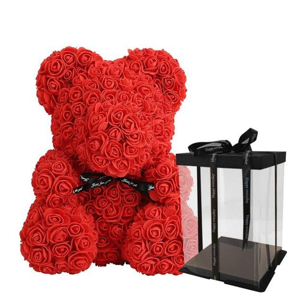 red rose bear