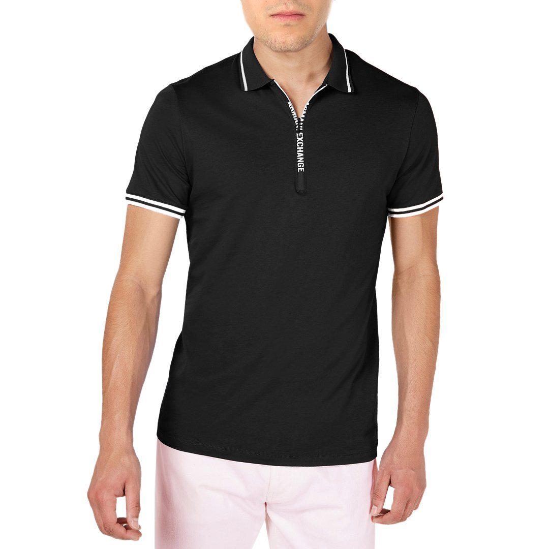 Armani Exchange Men Zipper Logo Polo 