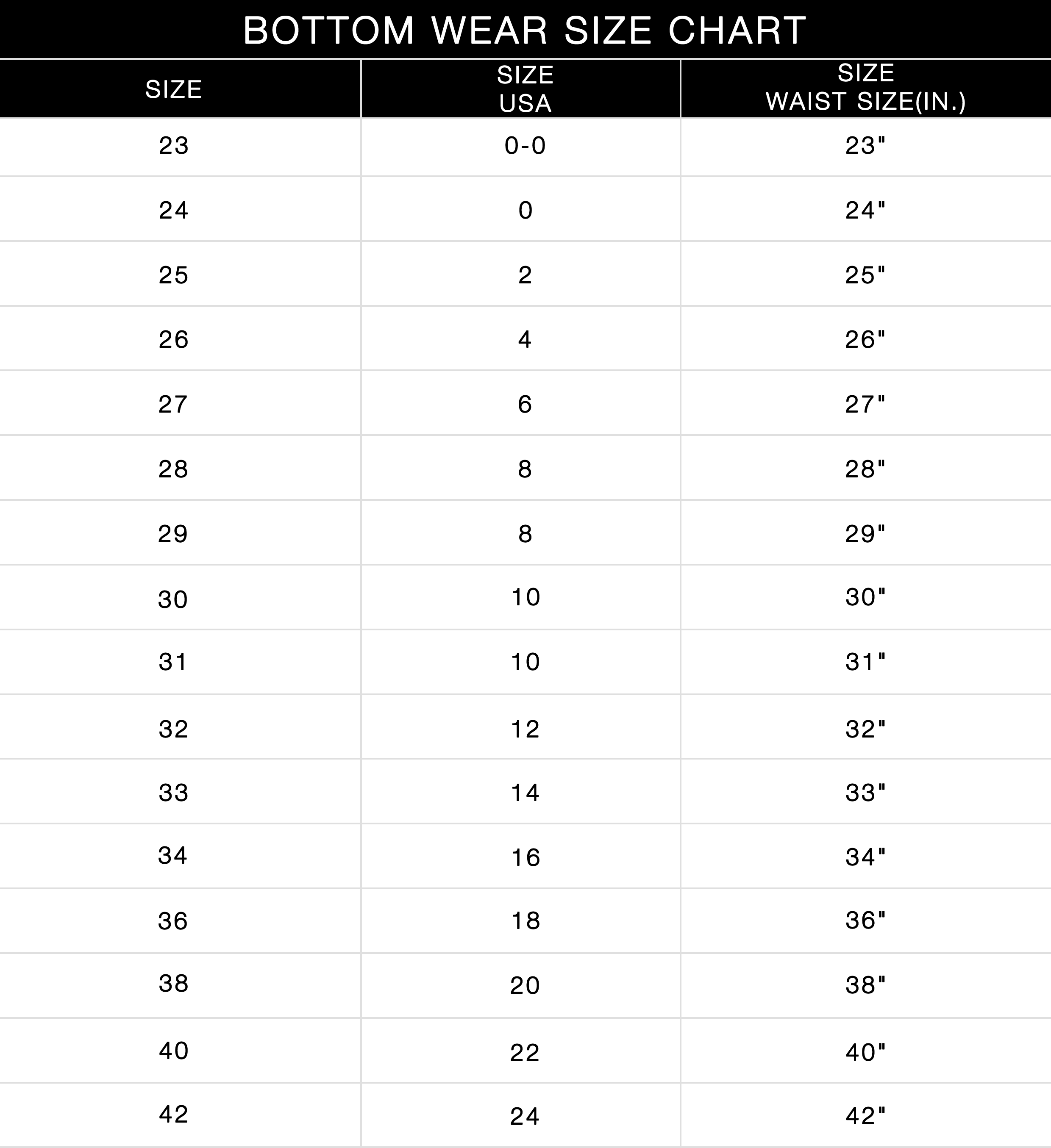 armani exchange dress size chart