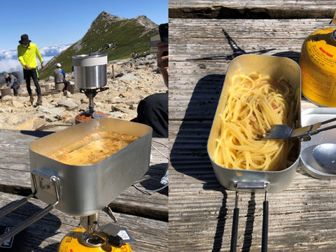 トクの登山写真　昼食のパスタ