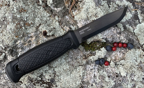 Morakniv Garberg (C) Black Blade Bushcraft Knife (Leather Sheath)