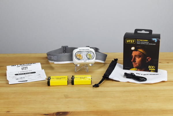 Nitecore UT27 Dual Beam Rechargeable Headlamp (Pro Package) (800 Lumens) (Titan White)